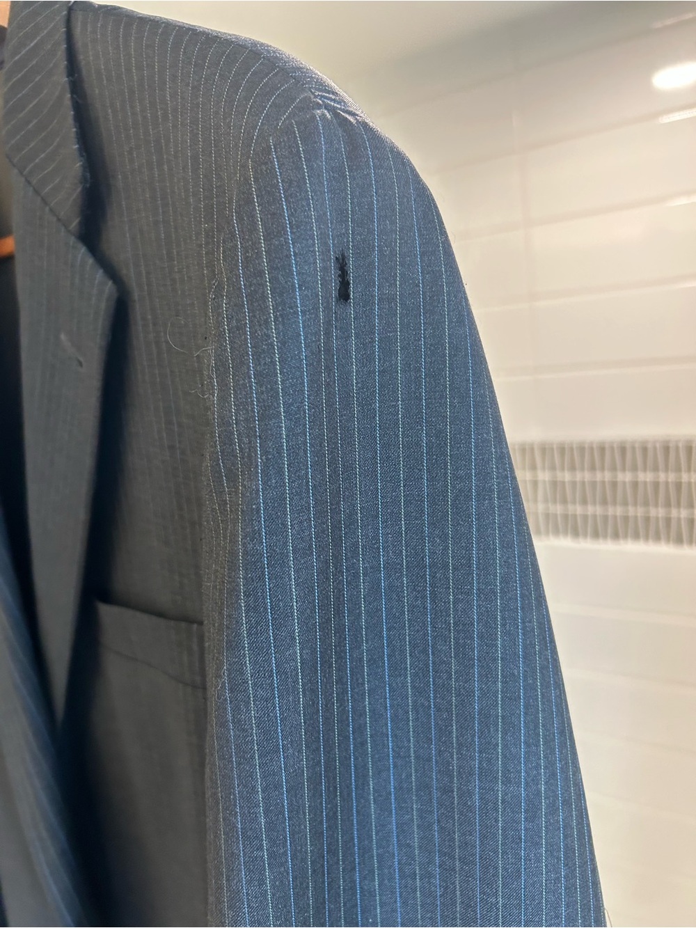 Burberry Men's Pinstripe Suit Jacket - Picture 5 of 13